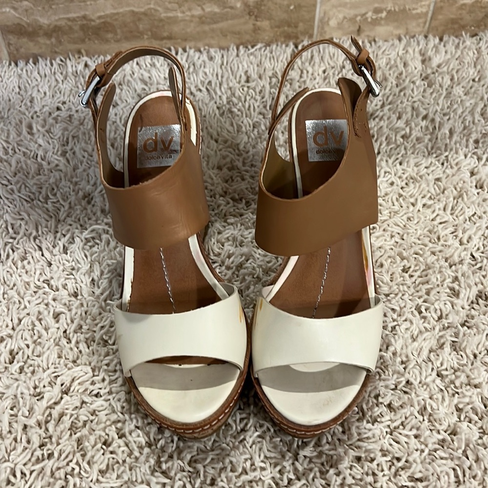 Cream & Tan Wedges - Picture 2 of 6